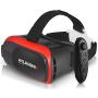 VR Headset Compatible with iPhone and Android Phones | Bonus: Remote Control for Android Smartphones | 3D Virtual Reality Goggles with Controller | Adjustable VR Glasses - Gift for Kids and Adults