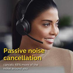 Jabra Evolve2 65 UC Wireless Headphones with Link380a, Stereo, Black – Wireless Bluetooth Headset for Calls and Music, 37 Hours of Battery Life, Passive Noise Cancelling Headphones