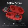 Wireless Earbuds, Mpow M30 in-Ear Bluetooth Headphones, Immersive Sound w/Bass, IPX8 Waterproof Sport Earbuds, Touch Control, 25 Hrs w/Type-C Charging Case/Mics, Red
