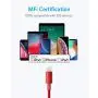 Anker 6ft Premium Nylon Lightning Cable, Apple MFi Certified for iPhone Chargers, iPhone SE/Xs/XS Max/X / 8/7 / 6 Plus / 5s, iPad Pro Air 2, and More (Red)
