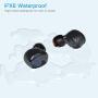 Kurdene Small Wireless Earbuds,Bluetooth Earbuds with Charging Case Bass Sounds IPX8 Waterproof Sports Headphones with Mic Touch Control 24H Playtime for iPhone/Samsung/Android-Black