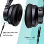 Falwedi Active Noise Cancelling Headphones APT-X CVC8.0 48H Music Playtime Wireless Bluetooth Headphones with Microphone Type-c Fast Charging Deep Bass Over Ear Headset for Travel/Work, Black