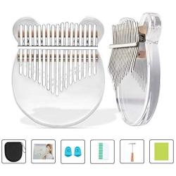 CILILI Kalimba 17 Keys Crystal Thumb Piano Portable Musical Instrument Gifts for Kids Adult Beginners (Clear Crystal)