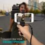 Movo SmartCine Complete Smartphone Video Rig with Built-in Stereo Microphone, LED Light, Wide-Angle and Fisheye Lenses - Youtuber Kit Compatible with iPhone/Android Phones - YouTube, Tik Tok Equipment