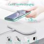 CHOETECH Dual Fast Wireless Charger, 5 Coils Qi Certified 2 in 1 Wireless Pad Compatible with iPhone SE 2020/11/11 Pro/11 Pro Max/XS Max/X, Galaxy S20+/S10/Note 10, AirPods Pro(No AC Adapter)