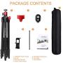 TAIROAD 65-Inch Phone Tripod for iPhone Android Cell Phone Tripod Mount with Wireless Remote, Cellphone Phone Tablet Stand Holder, Adjustable Gooseneck, 360 Panorama Ball Head and Carrying Bag