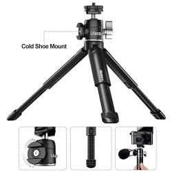 ULANZI U-Vlog Aluminum Vlog Tripod w Cold Shoe Mount Handle Grip for Canon G7X Mark III M6 Mark II Sony RX100 VII A6400 A6100 A6600 Compact Cameras Mounting Microphone Vlogging