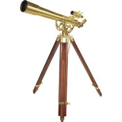 BARSKA Anchormaster 36x80mm Brass Refractor Telescope w/ Mahogany Floor Tripod