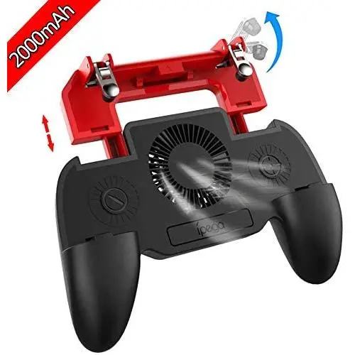 ipega Game Controller with 2000mAh Power Bank and Cooling Fan, PUBG Mobile Controller Gamepad L1 R1 Aim and Shoot Trigger, Joystick Remote Grip for 4.5-6.5" iPhone Android iOS Phone Accessories ipega Game Controller with 2000mAh Power Bank and Cooling Fan, PUBG Mobile Controller Gamepad L1 R1 Aim and Shoot Trigger, Joystick Remote Grip for 4.5-6.5" iPhone Android iOS Phone Accessories