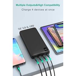 Portable Charger 26800mAh Ultra High Capacity 18W PD USB C Power Bank QC 3.0 External Battery Pack with 4 Outputs and LCD Display for iPhone, iPad, Samsung Galaxy, MacBook and More