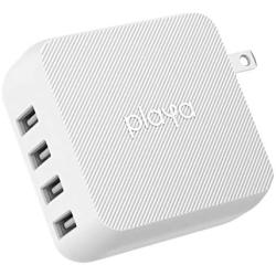 Multi-USB Wall Charger by Playa (4-Port Wall Charger Compatible w/iPhone 11, XS, XR, X, iPad, AirPods / S20, Note10 / Pixel 4, More) Phone Charger