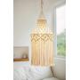 Mkono Macrame Lamp Shade Boho Hanging Pendant Light Cover Modern Office Bedroom Living Room Nursery Dorm Room Bohemian Home Decor