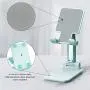 Cell Phone Stand, Adjustable Cell Phone Stand, TopACE Foldable Portable Desktop Stand, Phone Holder Stand for Desk Sturdy Aluminum Metal Stand for Phone/iPad/Kindle/Tablet/Switch (Green)