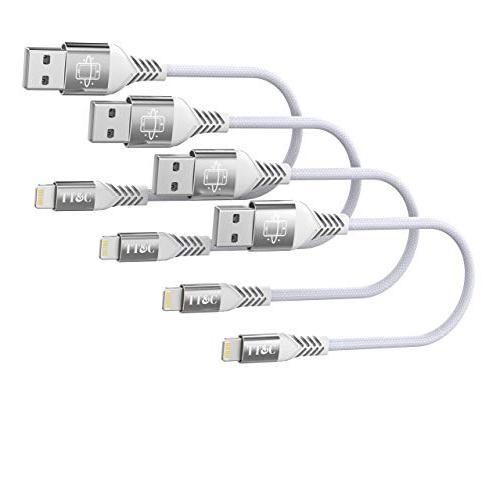 TT&C Short iPhone Cable Charger [ 6 inches ] Sync and Charging Data Cord Compatible with iPhone 11/ Xs/Xs Max/Xr/X/8/8 Plus/7/7 Plus/6s/6/5/iPad (White)