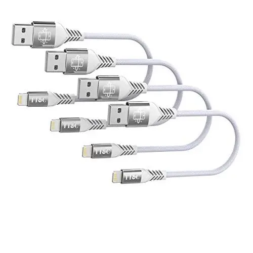 TT&C Short iPhone Cable Charger [ 6 inches ] Sync and Charging Data Cord Compatible with iPhone 11/ Xs/Xs Max/Xr/X/8/8 Plus/7/7 Plus/6s/6/5/iPad (White)