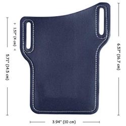 EASYANT PU Leather Cell Phone Holster Universal Case Sheath with Belt Hole Blue