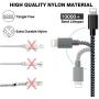 JIMROZ iPhone Charger, MFi Certified Lightning Cable 3 Pack 10ft Nylon Braided Fast Charging Sync Cord Compatible with iPhone 11 Pro Max XS XR X 8 7 6s 6 Plus 5 5s, iPad, iPod and More, BlackGrey