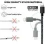 JIMROZ iPhone Charger, MFi Certified Lightning Cable 3 Pack 10ft Nylon Braided Fast Charging Sync Cord Compatible with iPhone 11 Pro Max XS XR X 8 7 6s 6 Plus 5 5s, iPad, iPod and More, BlackGrey