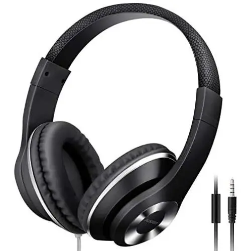 Ausdom Lightweight Over-Ear Wired HiFi Stereo Headphones with Built-in Mic Comfortable Leather Earphones- Black Ausdom Lightweight Over-Ear Wired HiFi Stereo Headphones with Built-in Mic Comfortable Leather Earphones- Black