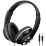Ausdom Lightweight Over-Ear Wired HiFi Stereo Headphones with Built-in Mic Comfortable Leather Earphones- Black Ausdom Lightweight Over-Ear Wired HiFi Stereo Headphones with Built-in Mic Comfortable Leather Earphones- Black