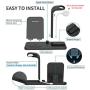 Wireless Charger, Acokki 3 in 1 QI Fast Charger Phone Holder Compatible with Airpods iPhone Samsung, Wireless Charging Holder Work for iWatch Series 4/3/2/1(Black)