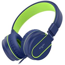 Elecder i36 Kids Headphones Children Girls Boys Teens Foldable Adjustable On Ear Headphones 3.5mm Jack Compatible iPad Cellphones Computer Kindle MP3/4 Airplane School Tablet Blue/Green