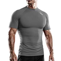 DRSKIN Mens Compression Cool Dry Sports Short Sleeve Shirt Baselayer T-Shirt Athletic Running Rashguard