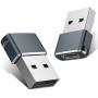 USB C Female to USB Male Adapter (2 Pack),Type C to USB A Charger Cable Adapter for iPhone 11 Pro Max,Airpods iPad 2018,Samsung Galaxy Note 10 S20 Plus 20 S20+ 20+ Ultra,Google Pixel 4 4a 3 3A 2 XL