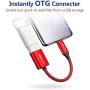 USB C to USB Adapter [2 Pack], JSAUX USB Type C Male to USB 3.0 Female OTG Cable Thunderbolt3 to USB Adapter Compatible with MacBook Pro/Air 2019 2018 2017, Galaxy S20 S20+ Ultra Note 10 S9 S8-Red