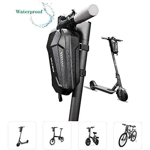 SHINYLIFE Electric Scooter Handlebar Bag,EVA Multi-Purpose Waterproof Scooter Storage Bag,Large Capacity Scooter Front Tube Hard Shell Bag Bike Handlebar Bag with Adjustable Velcro Straps SHINYLIFE Electric Scooter Handlebar Bag,EVA Multi-Purpose Waterproof Scooter Storage Bag,Large Capacity Scooter Front Tube Hard Shell Bag Bike Handlebar Bag with Adjustable Velcro Straps