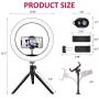 Harmonic 10 Selfie Ring Light with Tripod Stand,Ring Light with Cell Phone Holder,LED Make Up Light with 3 Light Modes and 11 Brightness Level for Camera,Smartphone,YouTube Video,Live Streaming