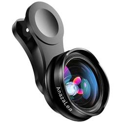 Phone Camera Lens for iPhone and Android, Wide Angle & Macro Lens (Screwed Together) Cell Phone Lens for iPhone X XR XS Max 8 7 6S Plus Samsung S9 S8 and Android Phone (Black)