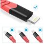 HARIBOL iPhone Charging Cable, 4Pack 3FT 6FT iPhone Charger Lightning Cable Nylon Braided Cable for iPhone 11,11 Pro,11 Pro Max, Xs, Max,XR, X,8 Plus,8,7 Plus,7,6 Plus,6,6S Plus,6s,iPad and More(Red)