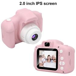 DDGG Kids Digital Camera, 1080P FHD Digital Video Camera for Kids with 2 Inch IPS Screen and 16GB SD Card, Rechargeable Camera for 3-10 Years Boys Girls(Pink)