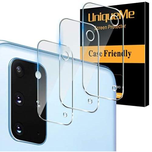 [ 3 Pack] UniqueMe Camera Lens Protector for Samsung Galaxy S20 Plus 5G / 4G Screen Protector Tempered Glass [Ultra-Thin] Case Friendly Easy Installation【6.7 Inch】