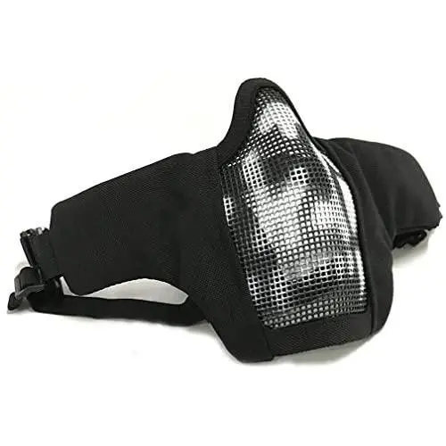 OB Half Face Mesh Mask Foldable Protective Guard Lower Face Masks for Airsoft Tactical Military Paintball Hunting