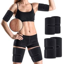 OUTERDO Arm and Thigh Trimmers for Women & Men(4 Piece Kit) Body Exercise Wraps Adjustable to Lose Fat Reduce Cellulite and Improve Sweating, Slimmer Kit-Toned Muscles Natural Fat Burning