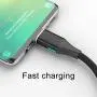 NetDot Gen10 3 in 1 Nylon Braided Magnetic Fast Charging Cable with Side LED Compatible with Micro USB & USB-C Smartphones and i-Product(3.3ft/2 Pack Black)