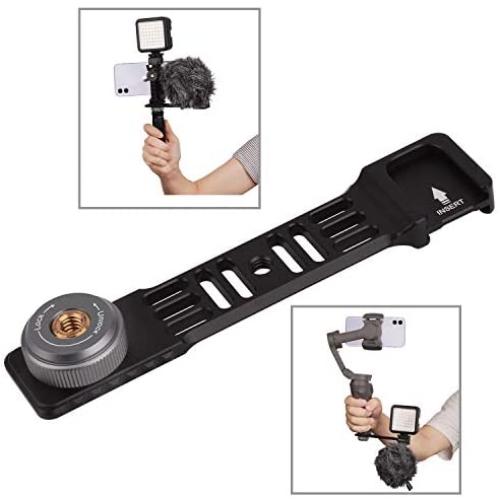 2 Cold Shoe Bracket Extension Bar Plate for Mic LED Video Light w 1/4”Screw for Cell Phone Tripod Mount Cameras Osmo Mobile 3 2 Gimbal Stabilizer Gopro 8 7 6 Accessories