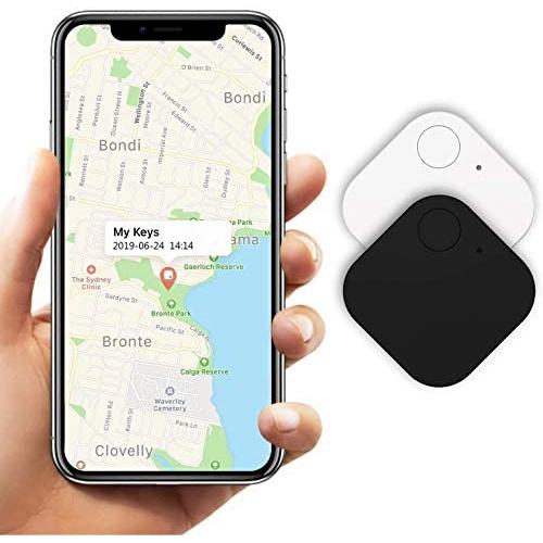 Kimfly Key Finder Smart Tracker-2Pcs Black and White,Item Finder Phone Finder Bluetooth Tag