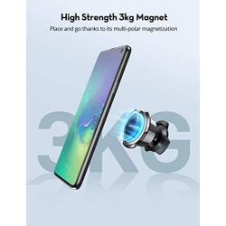 Magnetic Phone Car Mount, RAVPower Phone Holder for Car, Car Cellphone Holder, Magnetic Mount, Compatible with iPhone 11 Pro XS Max XR X 8 7 Plus Galaxy S10 S9, Note 10, LG G8 Thinq, Pixel 3 XL, Black