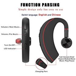 Bluetooth Headset Wireless Business Bluetooth V5.0 Earpiece Ultralight HD Headphones Hands-Free Earphones with Noise Cancellation Microphone Wide Compatible with Cell Phones for Office/Work Out/Truck