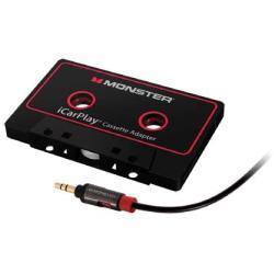 Monster Aux Cord Cassette Adapter 800 - iCarPlay for Car Tape Deck, Auxiliary To Dashboard, MP3 Player, iPod and iPhone - 3 ft Black Cable