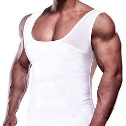 GKVK Mens Slimming Body Shaper Vest Chest Compression Shirt Abs Abdomen Slim Tank Top Undershirt