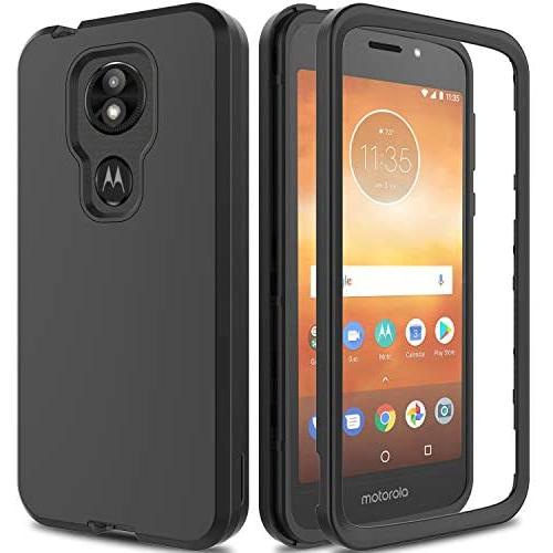 AMENQ Motorola E5 Supra case, Moto E5 Plus Case 3 in 1 Hybrid Heavy Duty Shockproof with Rugged Hard PC and TPU Bumper Protective Armor Phone Cover for Motorola Moto E Plus (5th Gen) 2018 (Black)