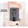 BIAJIYA Card Holder for Back of Phone RFID 5 Pull Credit Card Cash Cell Phone Wallet Pocket Canvas Leather Stick-On ID Case for Smartphones (Dark)