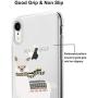 Unov Case Clear with Design Slim Protective Soft TPU Bumper Embossed Pattern [Support Wireless Charging] Cover for iPhone XR 6.1 Inch(Alpaca Bags)