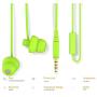 MAXROCK (TM) Total Soft Silicon Headphones with Mic Sleep Travel Choice for Cellphones Tablets and 3.5mm Jack (Green)