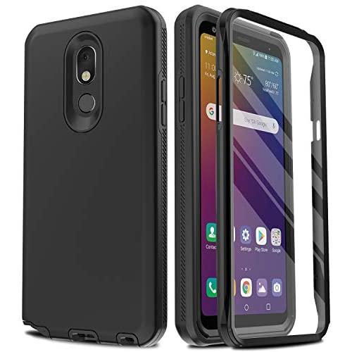 AMENQ Case for LG Stylo 5 L722DL, LG Stylo 5+/Stylo 5V/Stylo 5X Case, [Built-in Screen Protector] Full Body Heavy Duty with TPU Bumper and Rugged Hard PC Armor Protective Cover for LG Phone (Black)