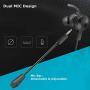 RAPOO Gaming Earbuds, Wired in-Ear Headphones with Dual Mic, Hi-Fi Stereo Earphones for Nintendo Switch PC, Laptop, Cellphone with 3.5mm Jack- Black